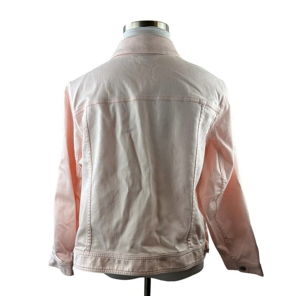 Talbots Classic Pink Denim Jean Jacket Women's Plus Size 2X 2Xp Plus Petite - Picture 4 of 10